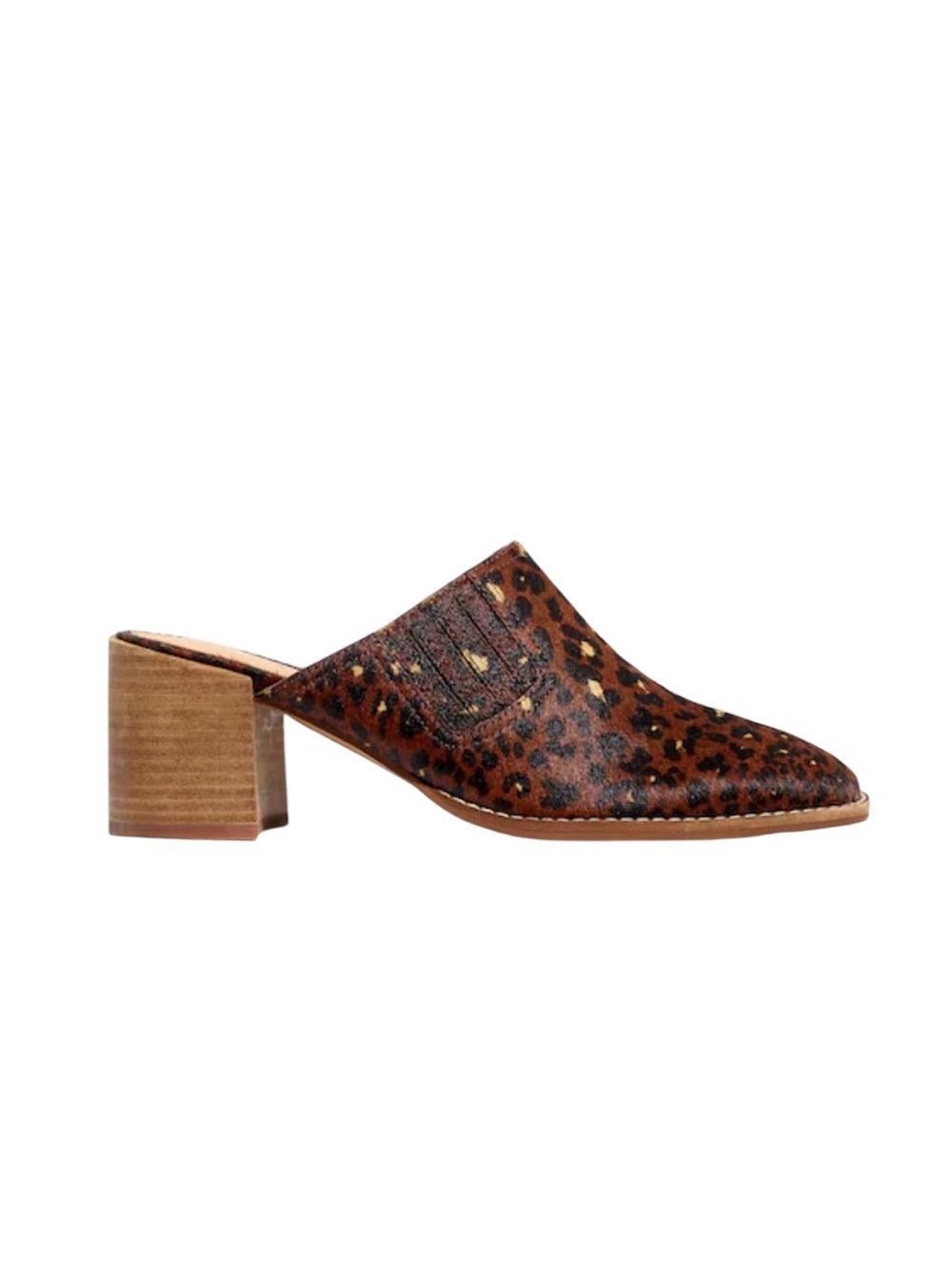 Madewell The Carey Mule in Painted Leopard Calf Hair Rich Brown Multi Size 6.5